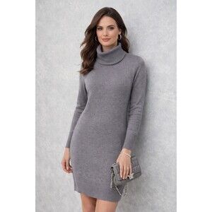 Raya by Cyrus Gray knit Sweater Dress Soft Stretch S Minimalist Career Office